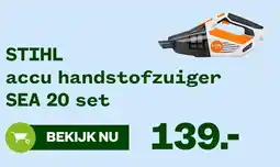 Welkoop STIHL Accu Handstofzuiger SEA 20 set aanbieding
