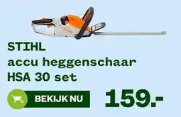 Welkoop STIHL Accu Heggenschaar HSA 30 set aanbieding