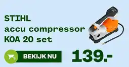 Welkoop STIHL Accu Compressor KOA 20 set aanbieding