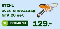Welkoop STIHL Accu Snoeizaag GTA 26 set aanbieding