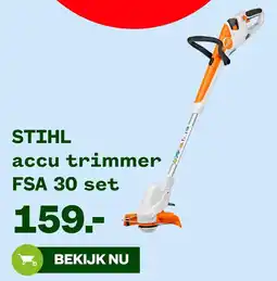 Welkoop STIHL Accu Trimmer FSA 30 set aanbieding