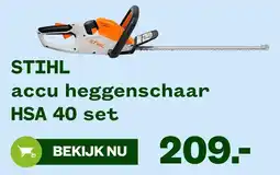 Welkoop STIHL Accu Heggenschaar HSA 40 set aanbieding