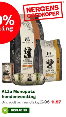 Welkoop Monopets hondenvoeding aanbieding