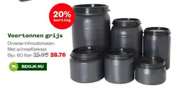 Welkoop Voertonnen grijs aanbieding