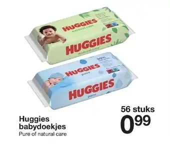 Zeeman Huggies babydoekjes 56 stuks Pure of natural care aanbieding