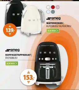 Expert smeg waterkoker klf03bleu/ klf03creu aanbieding