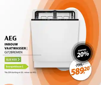 AEG INBOUW VAATWASSER GI72BREMEN