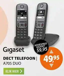 Expert Gigaset DECT TELEFOON | A705 DUO aanbieding