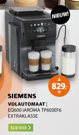 Expert Siemens Volautomaat EQ600 iAroma TP603EF6 Extraklasse aanbieding