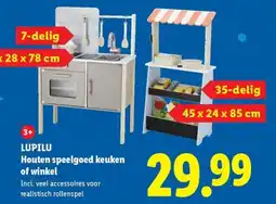 Lidl Lupilu Houten speelgoed keuken of winkel aanbieding