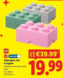 Lidl LEGO Opbergbox met 6 noppen aanbieding