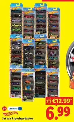 Lidl Hot Wheels Set van 5 speelgoedauto's aanbieding