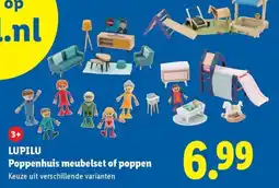 Lidl Lupilu Poppenhuis meubelset of poppen aanbieding