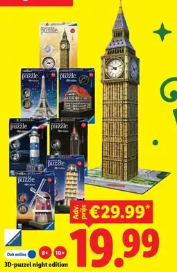 Lidl 3D-puzzel night edition aanbieding