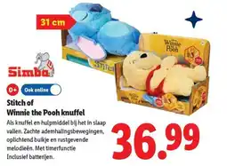 Lidl Simba Stitch of Winnie the Pooh knuffel aanbieding
