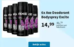 Plein.nl Axe Deodorant Bodyspray Excite aanbieding
