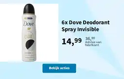 Plein.nl Dove Deodorant Spray Invisible aanbieding