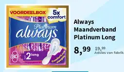 Plein.nl Always Maandverband Platinum Long aanbieding