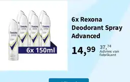 Plein.nl Rexona Deodorant Spray Advanced aanbieding