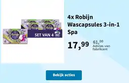 Plein.nl Robijn Wascapsules 3-in-1 Spa aanbieding