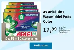 Plein.nl Ariel 3in1 Wasmiddel Pods Color aanbieding