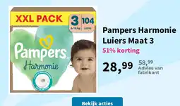 Plein.nl Pampers Harmonie Luiers Maat 3 aanbieding