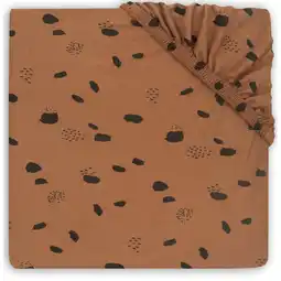 Kruidvat Jollein Jersey Spot Caramel 75 x 95 cm Boxmatras Hoeslaken aanbieding