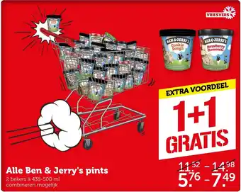 Coop Alle ben & jerry's pints 438-500ml aanbieding