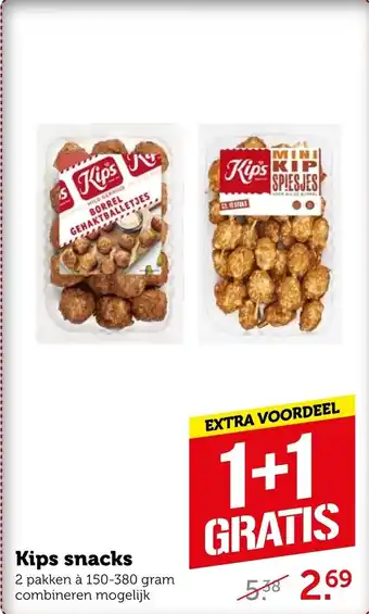 Coop Kips snacks 150-380h aanbieding