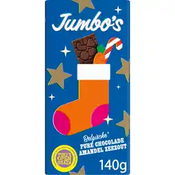 Jumbo Jumbo's Belgische Pure Chocolade Amandel Zeezout 140 g aanbieding