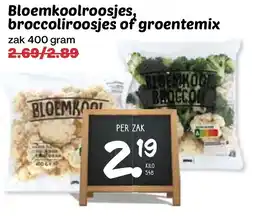 De Boerenschuur bloemkoolroosjes, broccoliroosjes of groentemix aanbieding