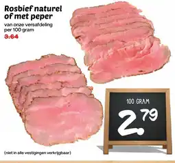 De Boerenschuur Rosbief naturel of met peper aanbieding