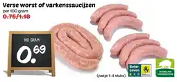 De Boerenschuur Verse worst of varkenssaucijzen aanbieding