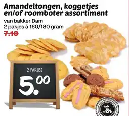 De Boerenschuur bakker Dam amandeltongen, koggetjes en/of roomboter assortiment aanbieding