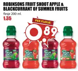De Boerenschuur Robinsons fruit shoot apple & blackcurrant of summer fruits aanbieding