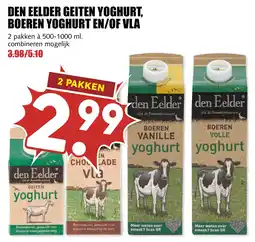 De Boerenschuur den elder geiten yoghurt, boeren yoghurt en/of vla aanbieding