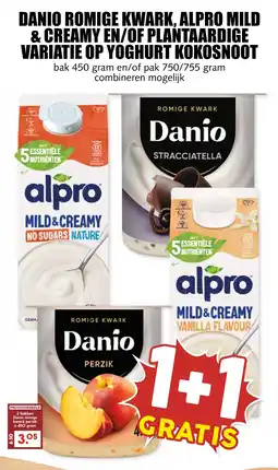 De Boerenschuur Danio Romige Kwark, Alpro Mild & Creamy en/of plantaardige variatie op Yoghurt Kokosnoot aanbieding