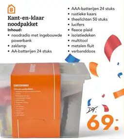 Blokker B Kant-en-klaar noodpakket aanbieding