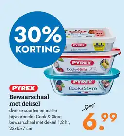 Blokker Pyrex bewaarschaal met deksel aanbieding