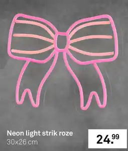 Karwei Neon light strik roze aanbieding