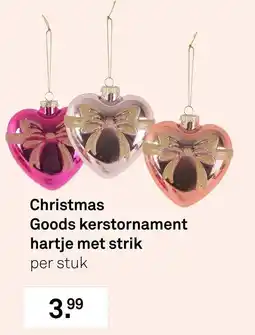 Karwei Goods kerstornament hartje met strik aanbieding