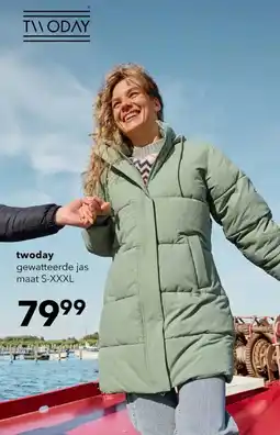 Scapino twoday gewatteerde jas aanbieding