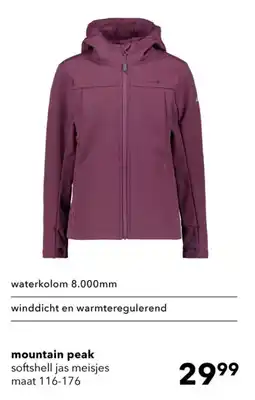 Scapino mountain peak softshell jas meisjes aanbieding