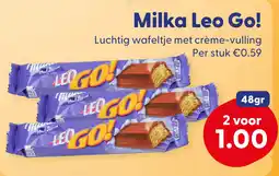 Die Grenze Milka Leo Go! Luchtig wafeltje met crème-vulling aanbieding