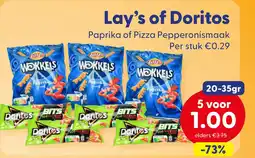 Die Grenze Lay's of Doritos Paprika of Pizza Pepperonismaak aanbieding