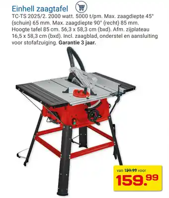 Kluswijs Einhell zaagtafel aanbieding