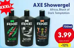 Die Grenze AXE Showergel Africa, Black of Dark Temptation aanbieding