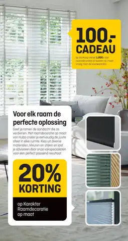 Hubo Op karakter raamdecoratie op maat aanbieding