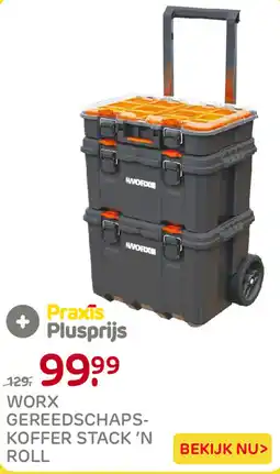 Praxis WORX gereedschapskoffer stack 'n roll aanbieding