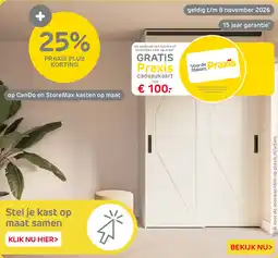 Praxis Op cando en storemax kasten op maat aanbieding